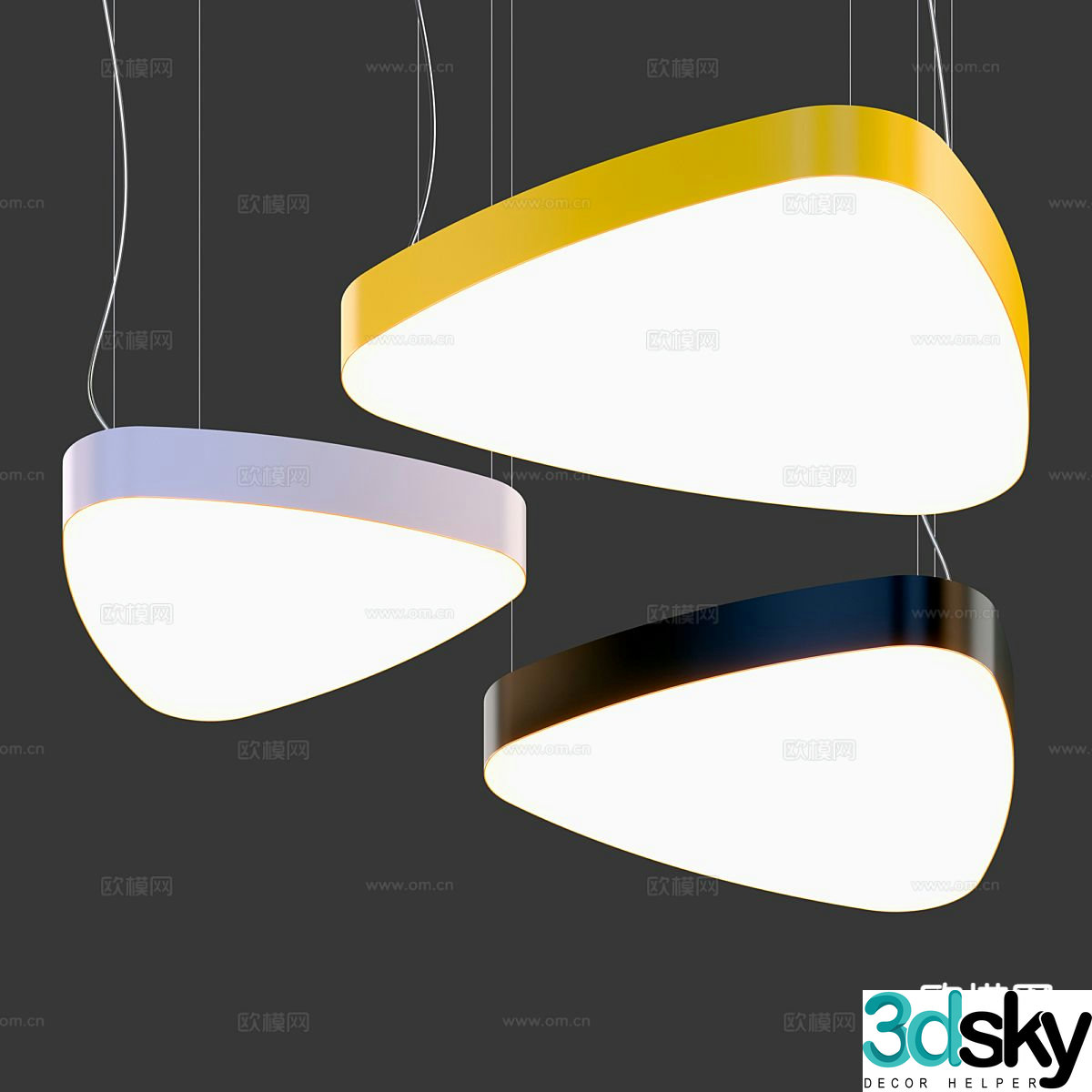 Modern minimalist chandelier 3d model
