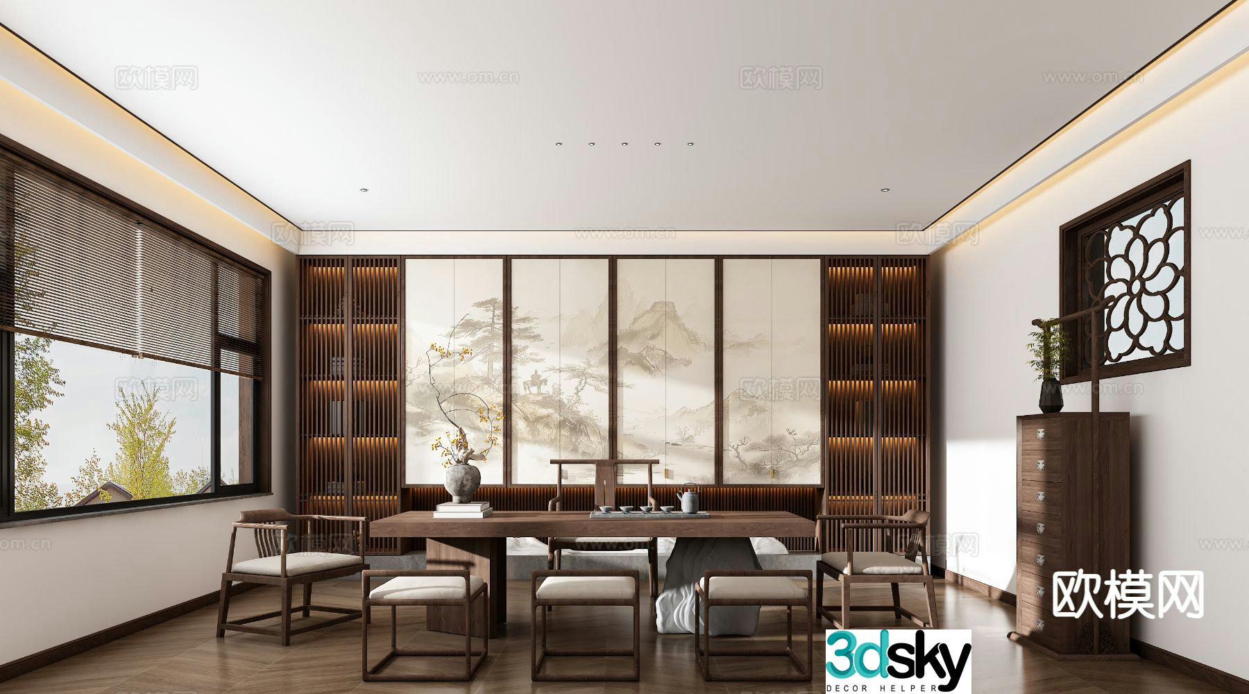 New Chinese tea room 3d model