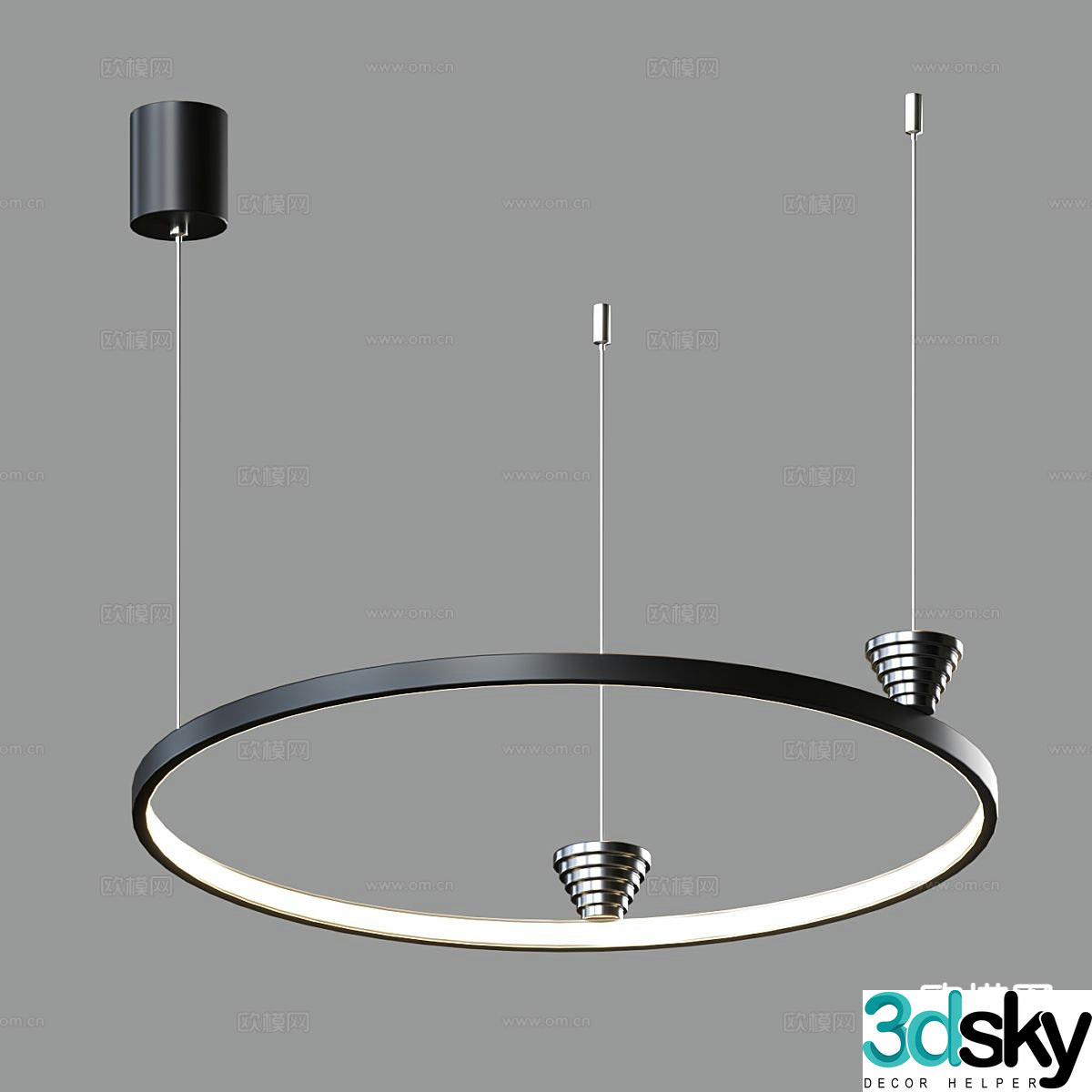 Modern minimalist chandelier ring chandelier 3d model