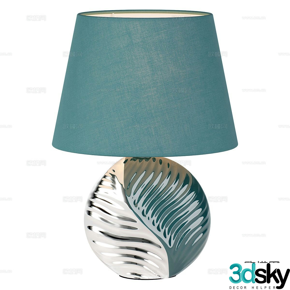 Simple European desk lamp 3d model