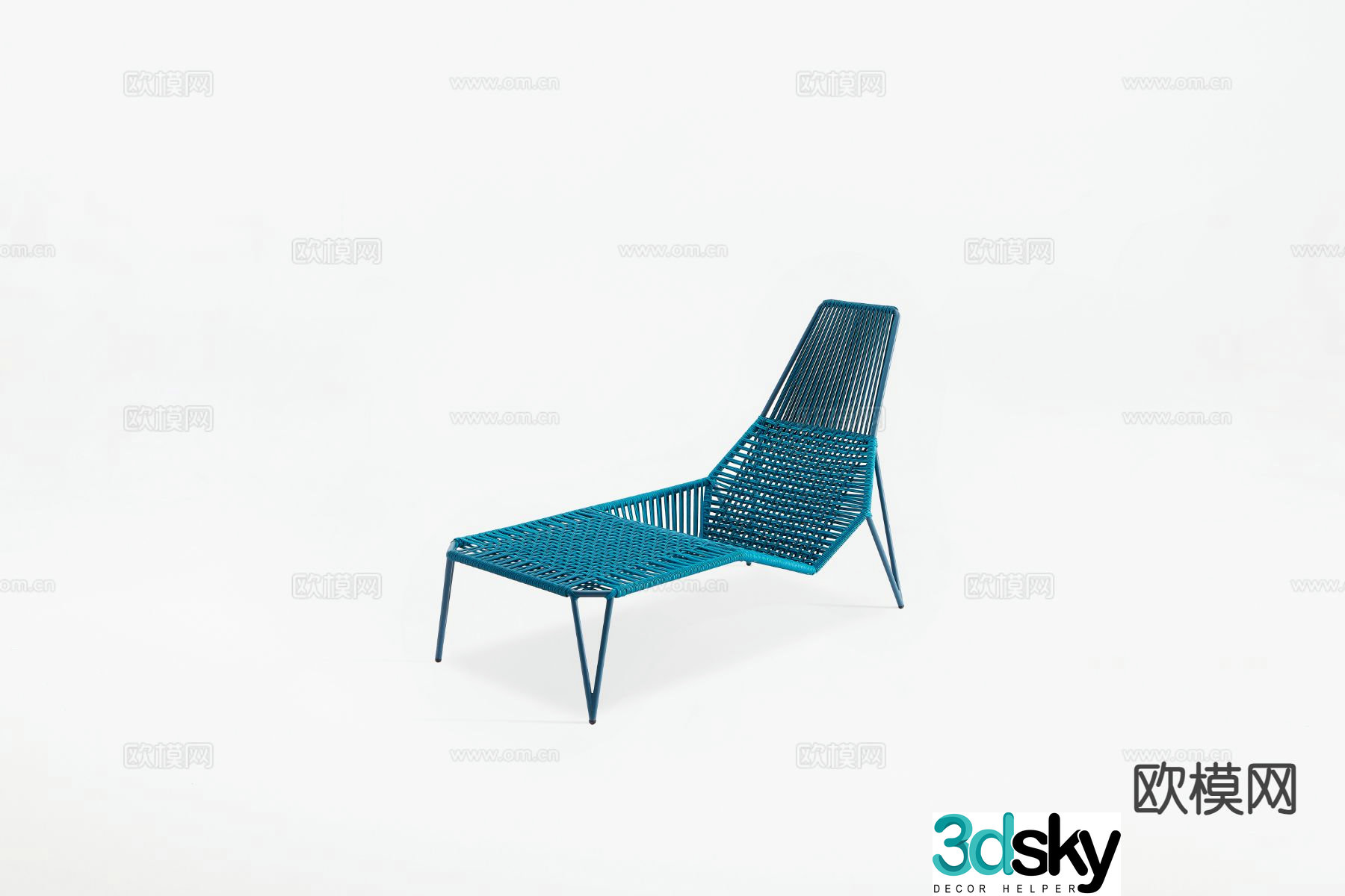 Outdoor bed lounge chair rattan leisure bed pool bed 3D model