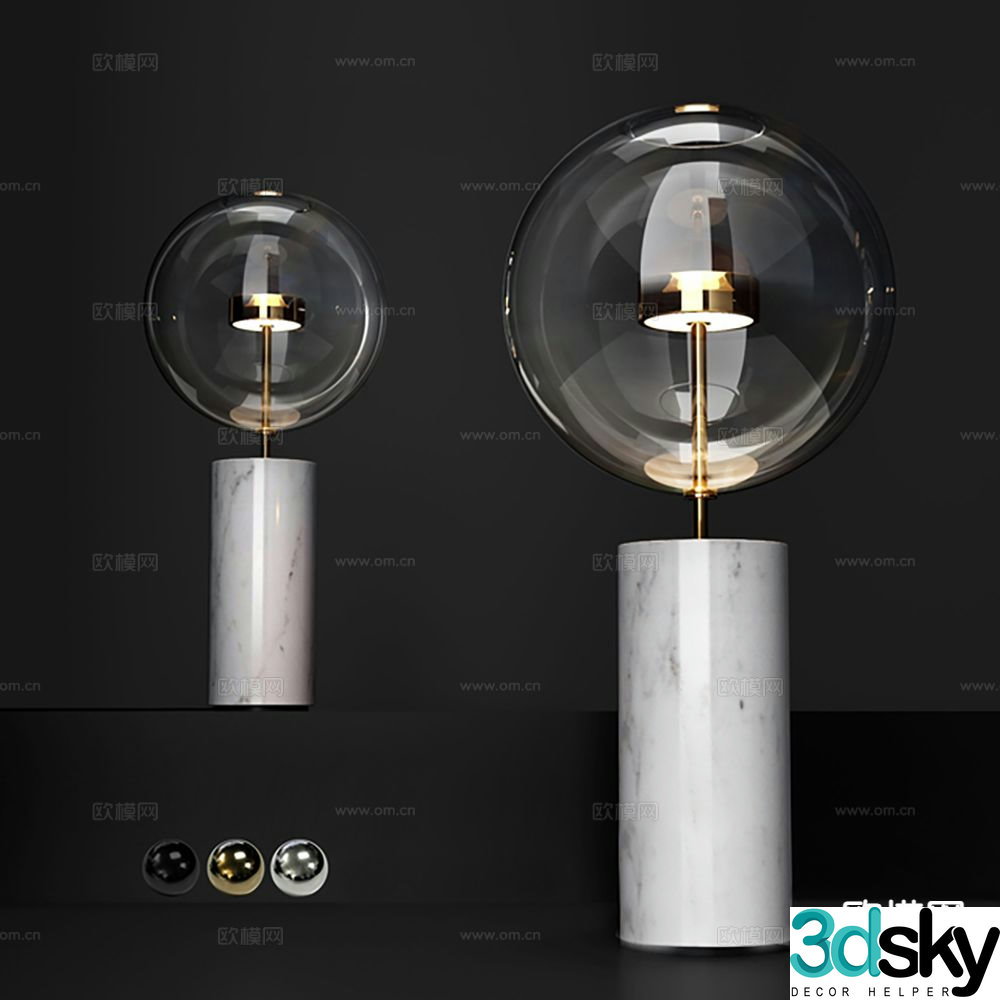 Glass table lamp 3d model