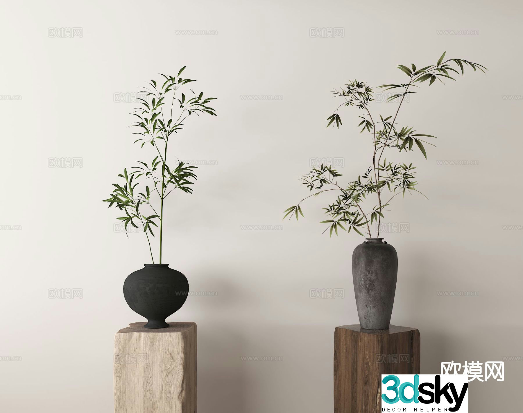 New Chinese vase floral arrangement pottery pot 3d model