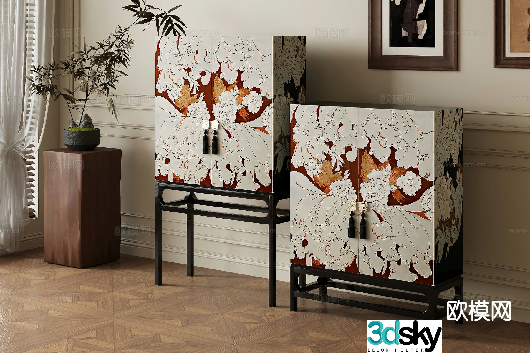 Medieval style entrance cabinet 3D model