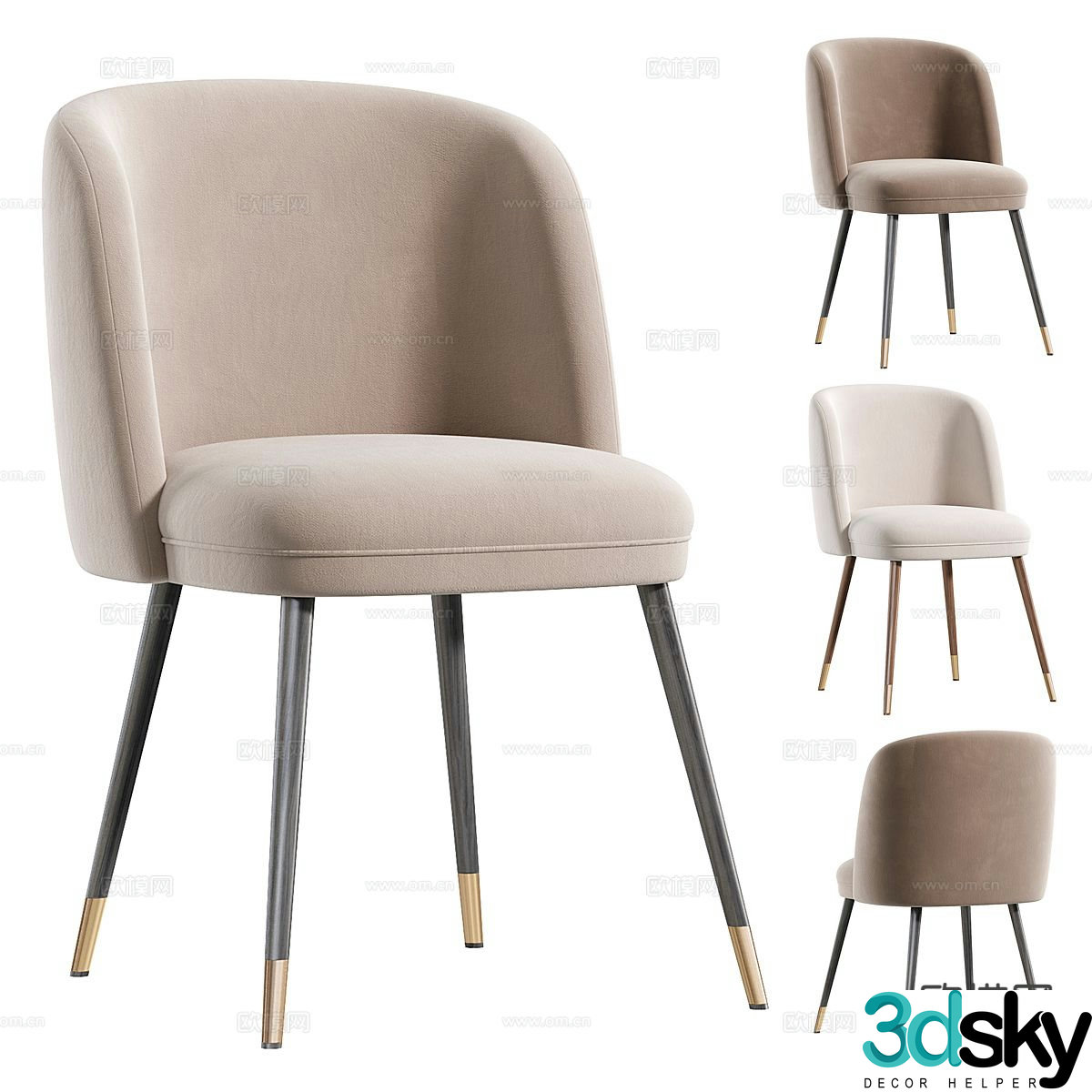 Modern chair dining chair 3d model