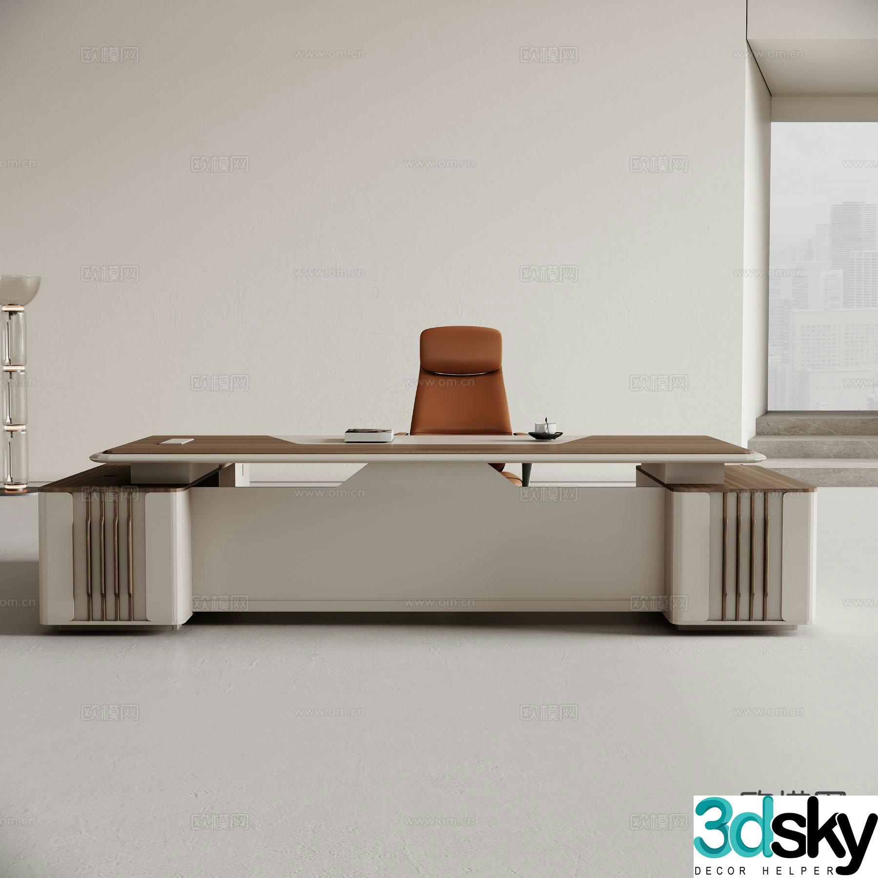 Office desk boss desk desk desk 3d model