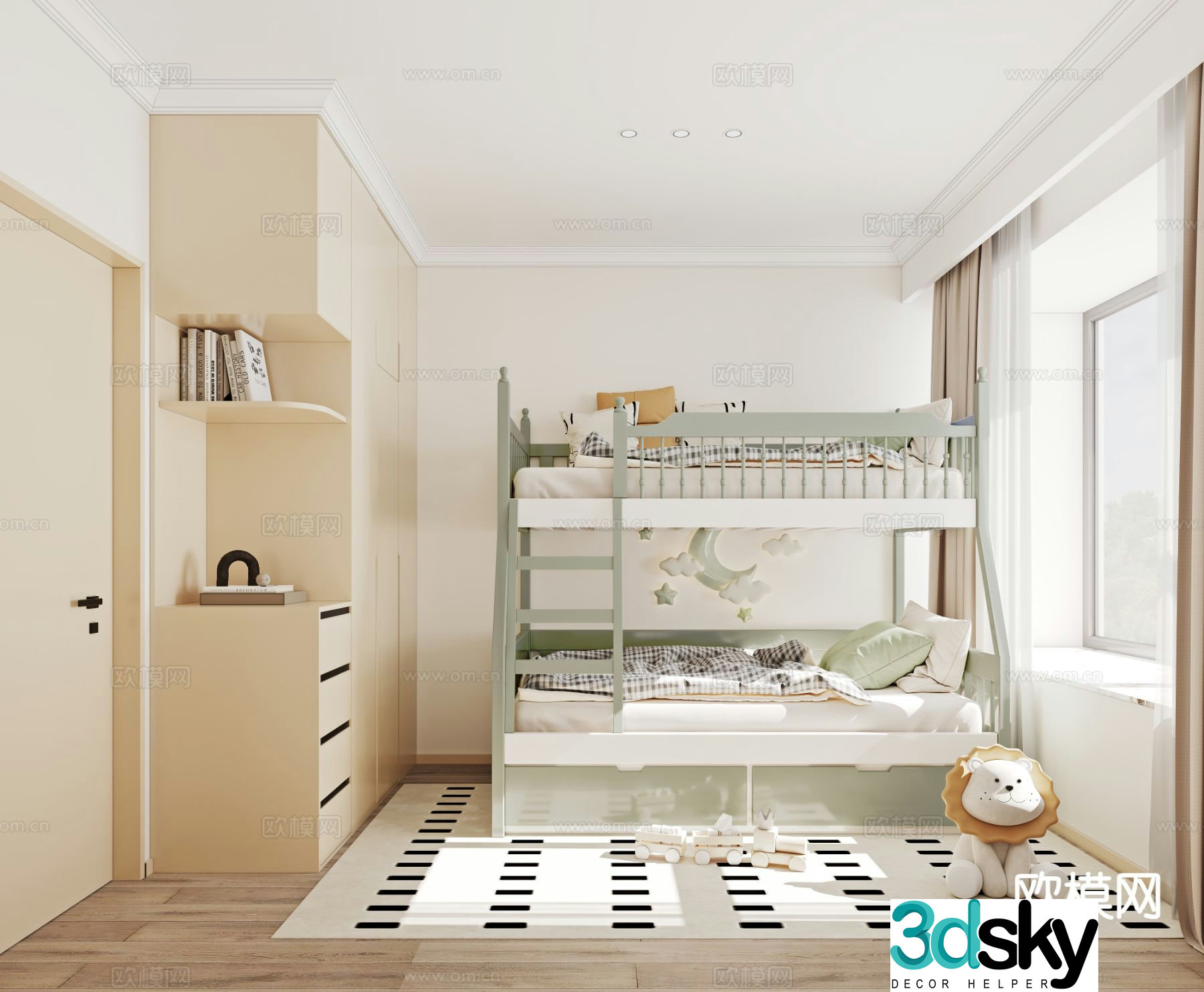 Cream style children’s room boy’s room 3d model