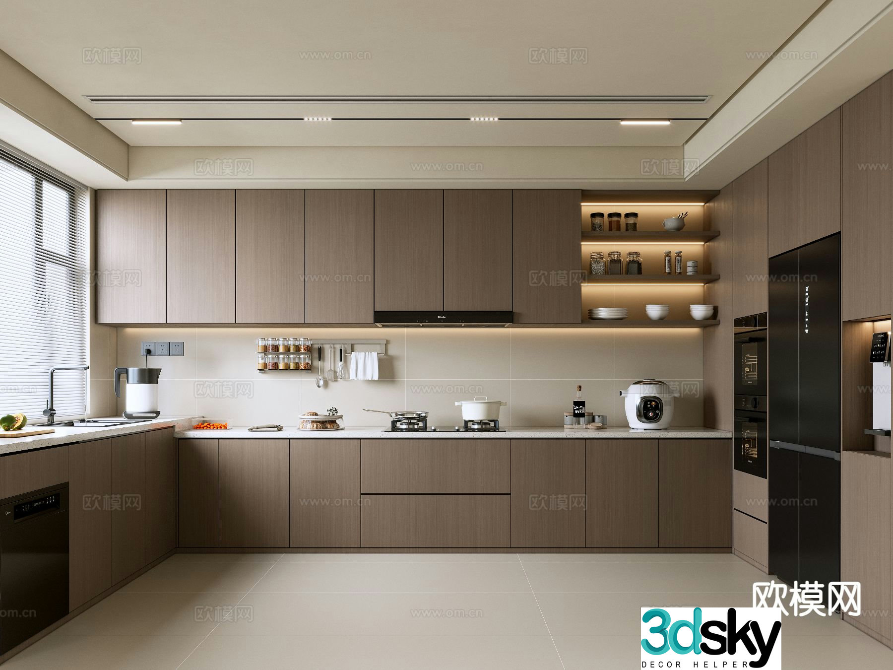 modern kitchen cabinet 3d model
