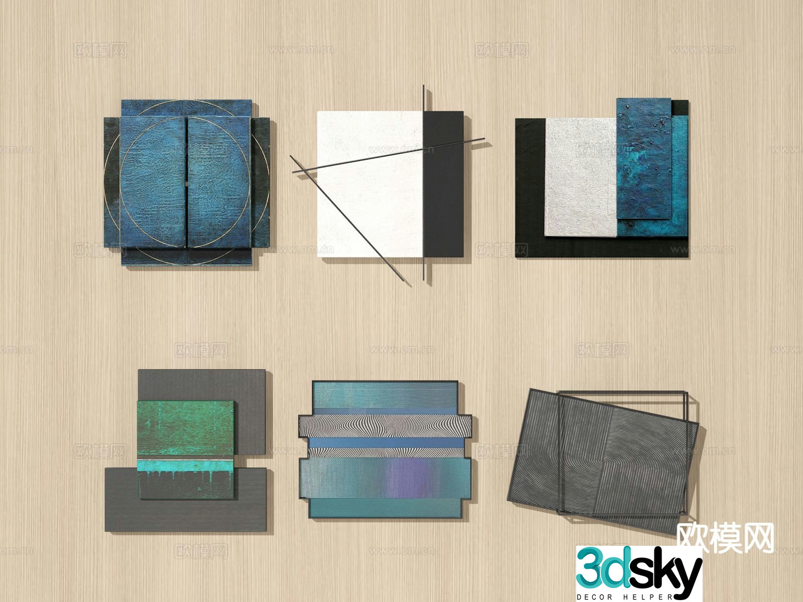 Modern geometric hanging decoration wall decoration 3d model