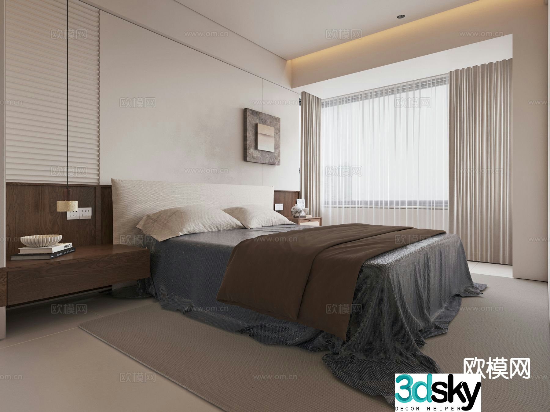Medieval style bedroom master bedroom 3d model