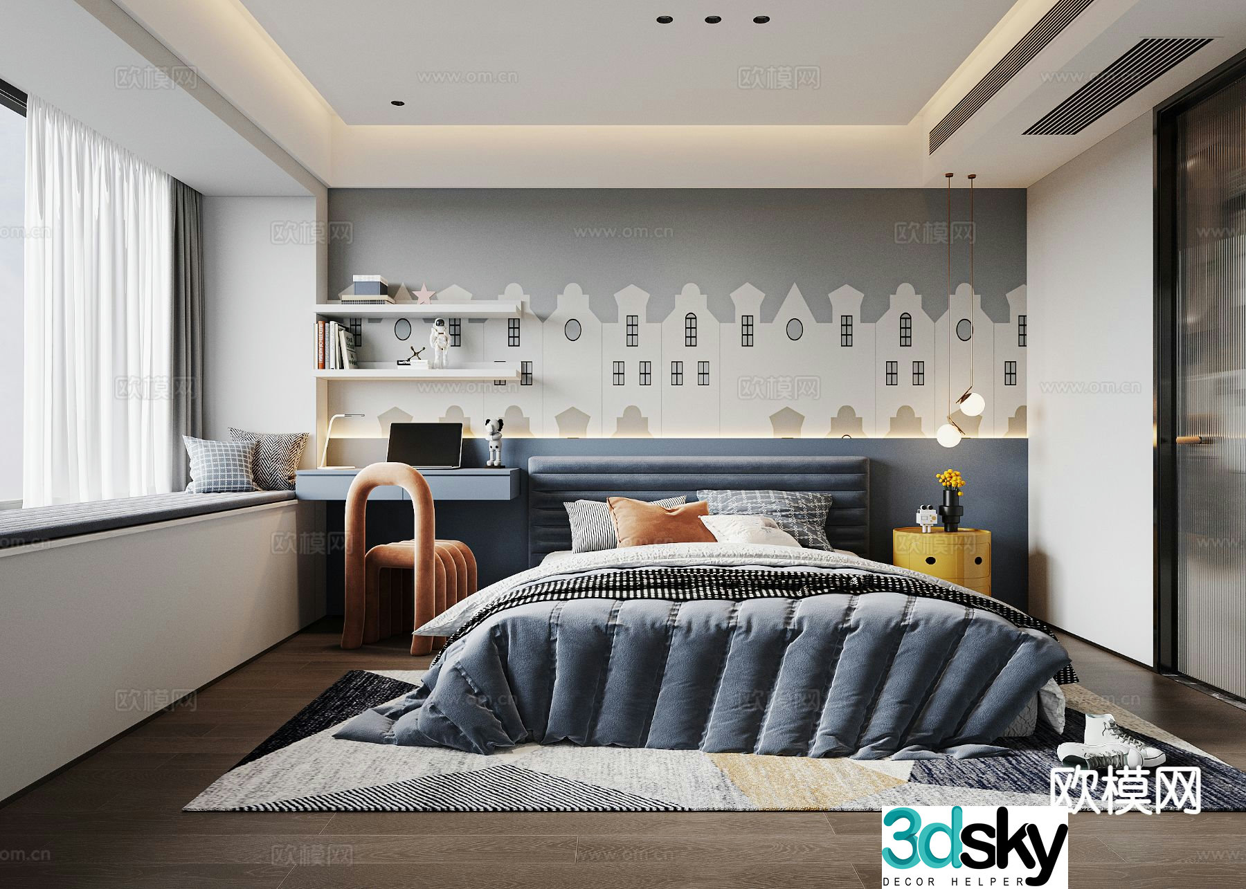Modern children’s room boy’s room kid’s room 3d model