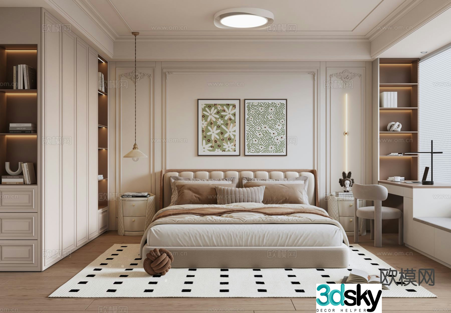 French bedroom master bedroom 3d model