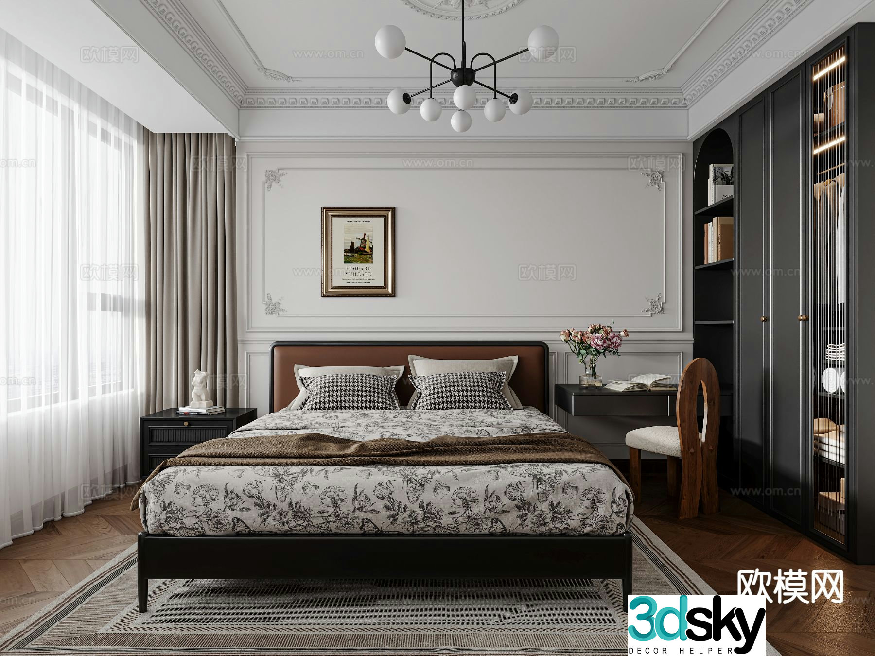 French bedroom master bedroom 3d model