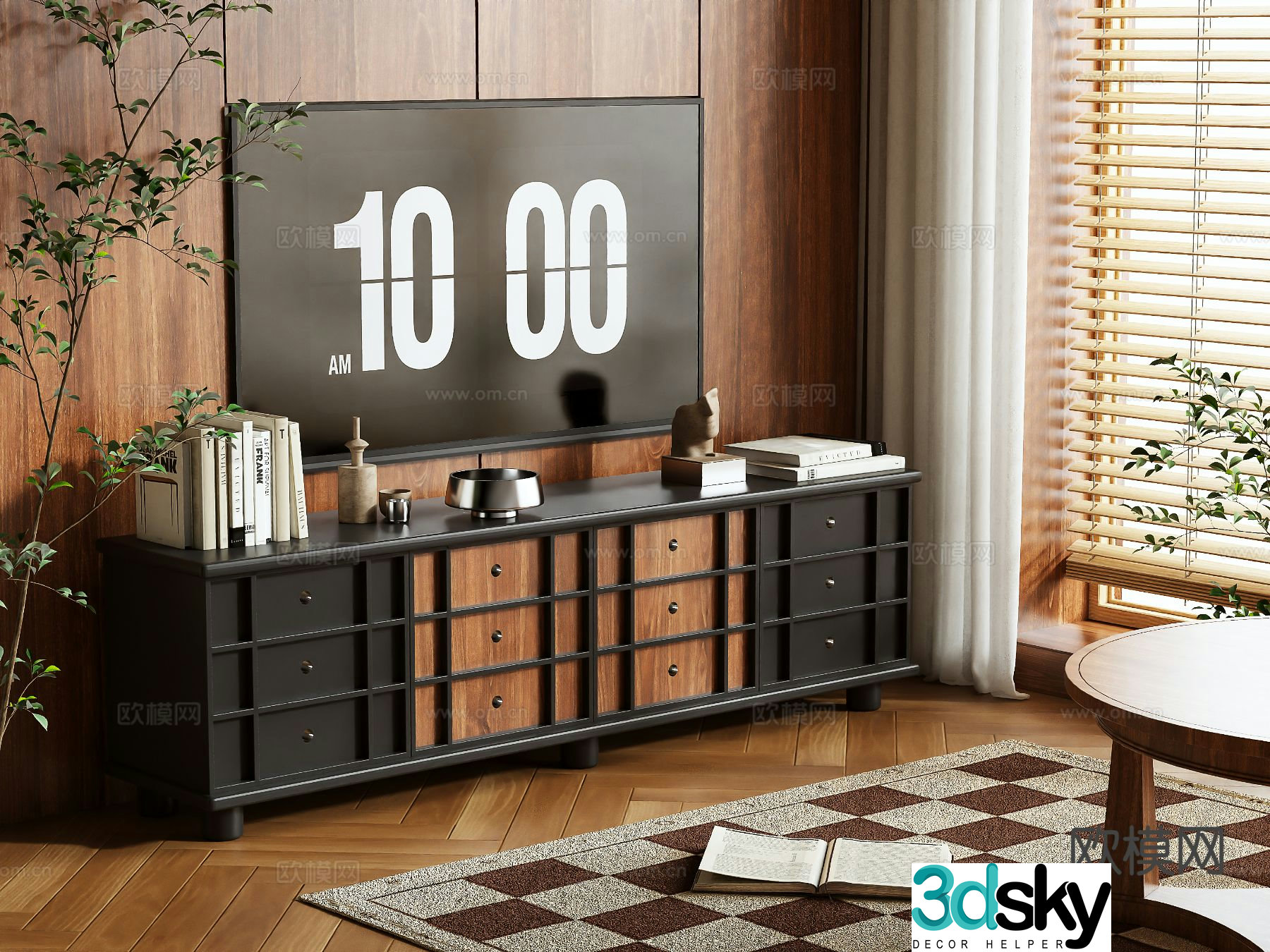 Medieval style TV cabinet 3D model
