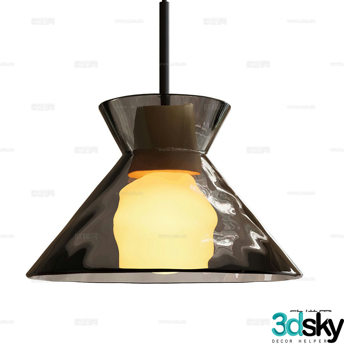 Modern glass chandelier 3d model