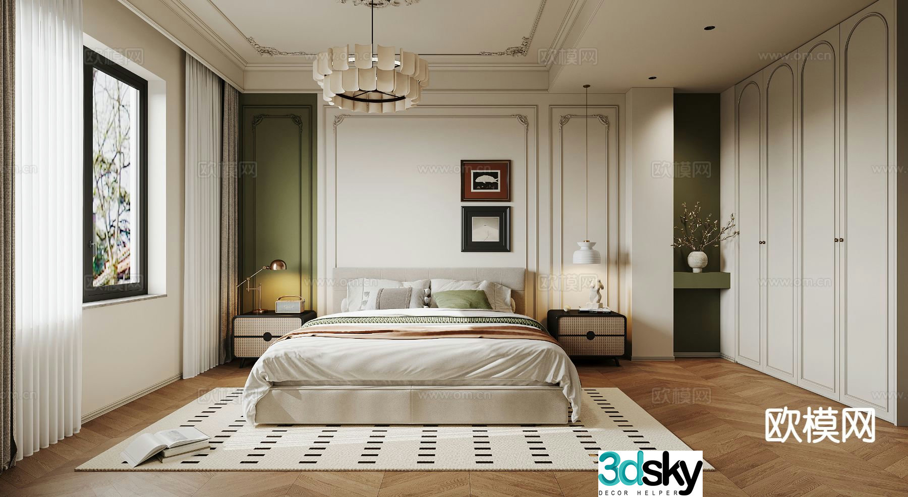 French bedroom master bedroom 3d model