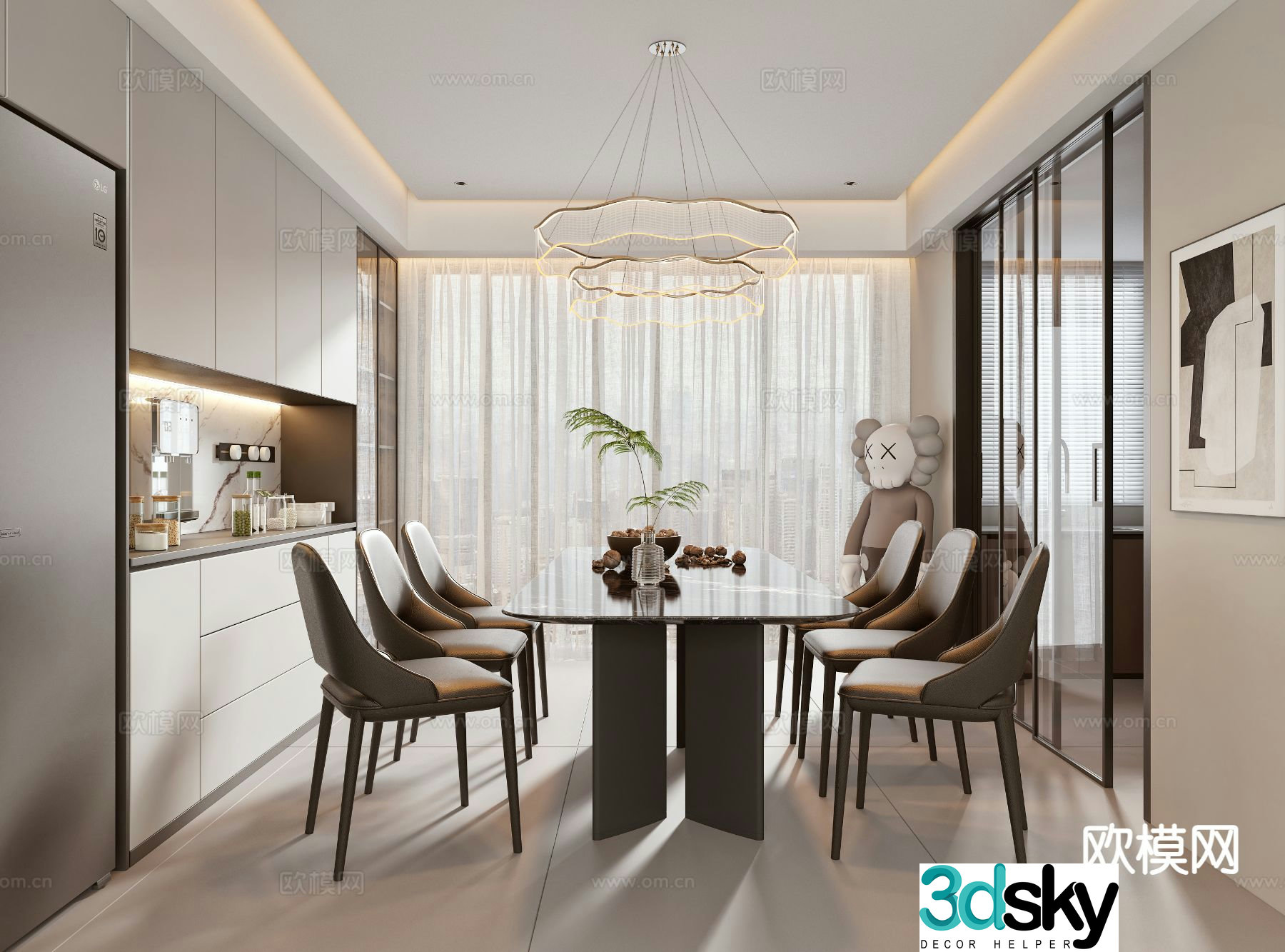 Modern restaurant 3d model
