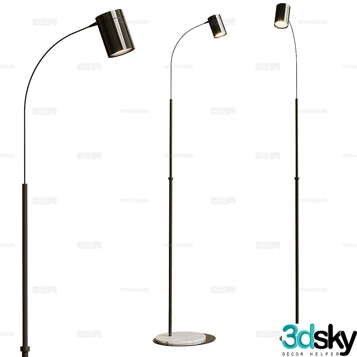 Simple floor lamp corner lamp 3d model
