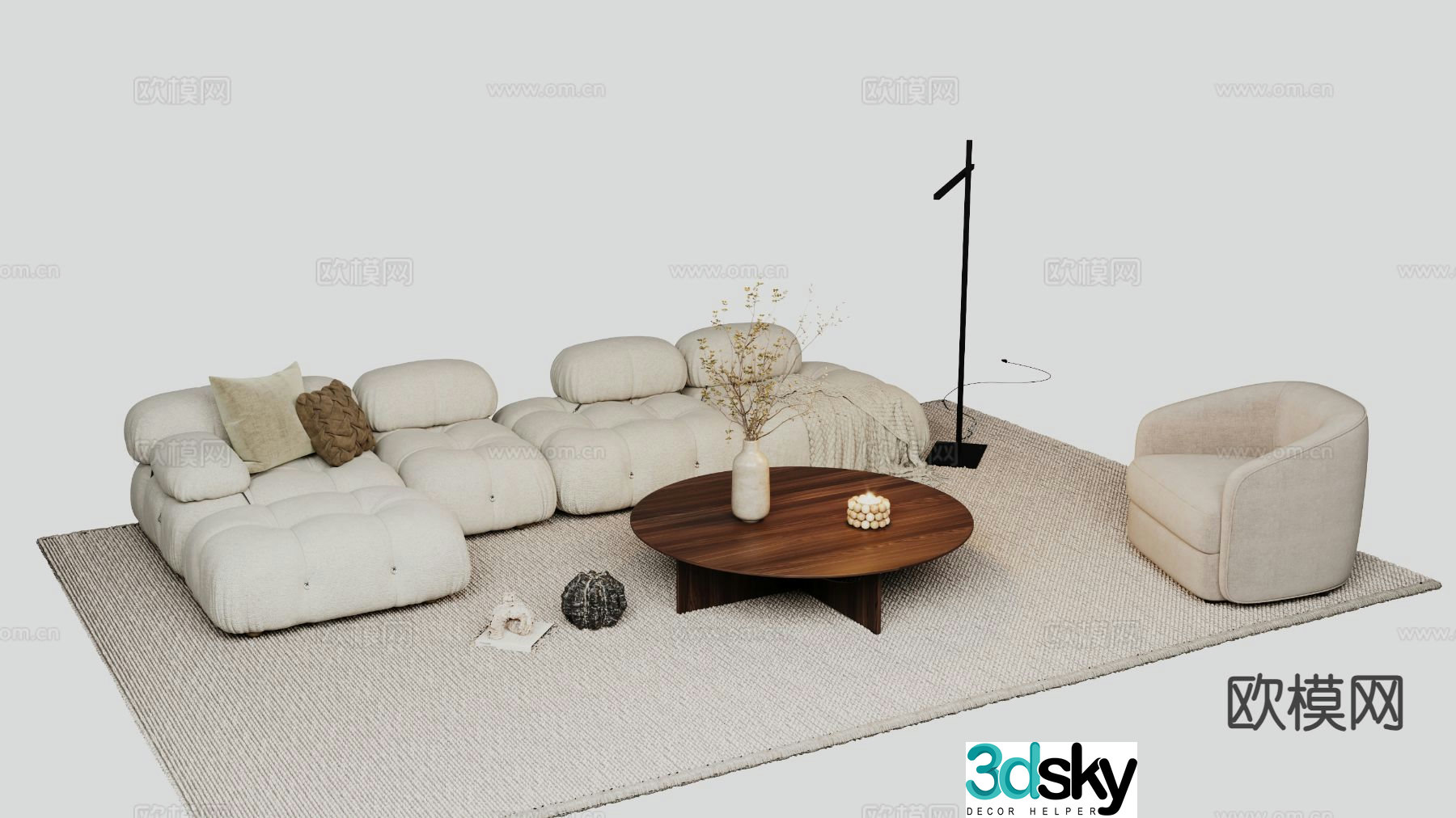 Modern sectional sofa 3d model