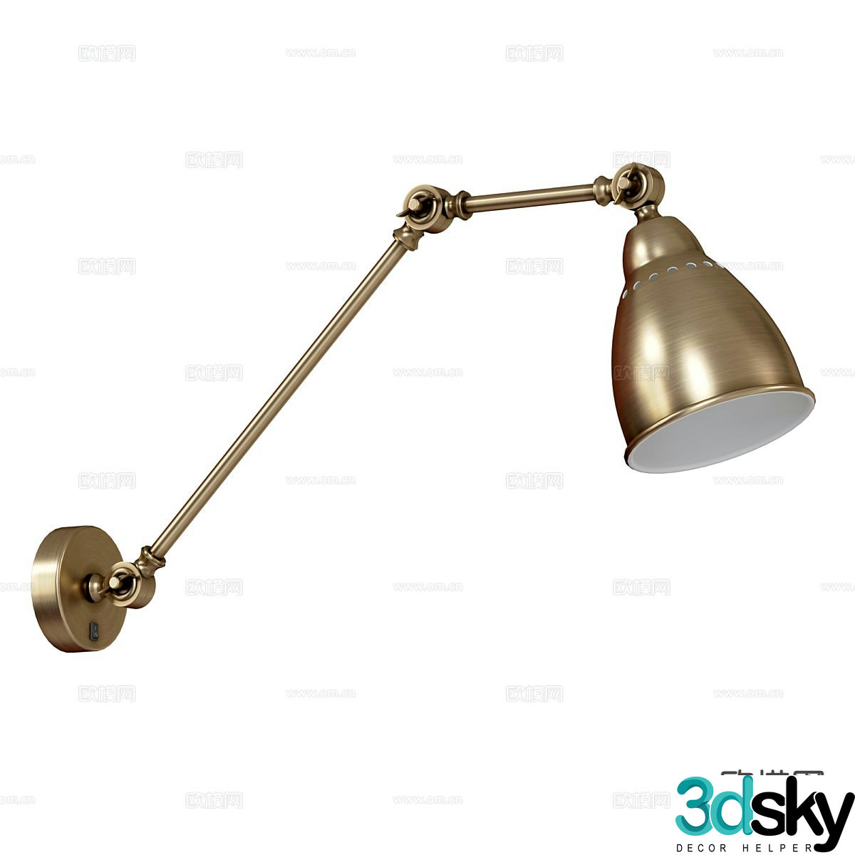 Industrial style wall lamp swing arm wall lamp 3d model