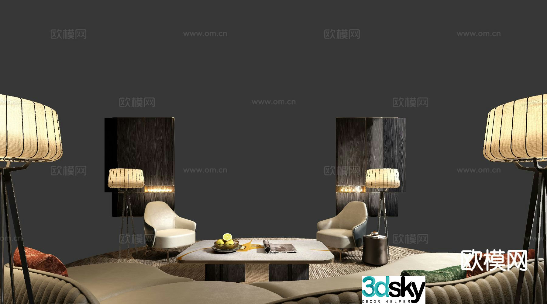 Modern sectional sofa 3d model