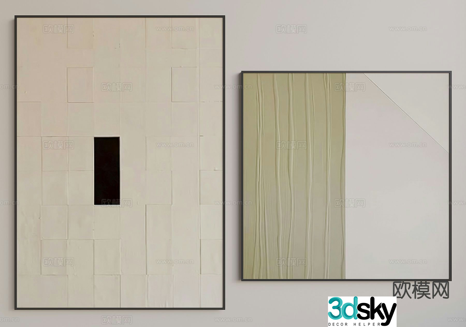 Modern hanging painting simple hanging painting abstract painting 3D model