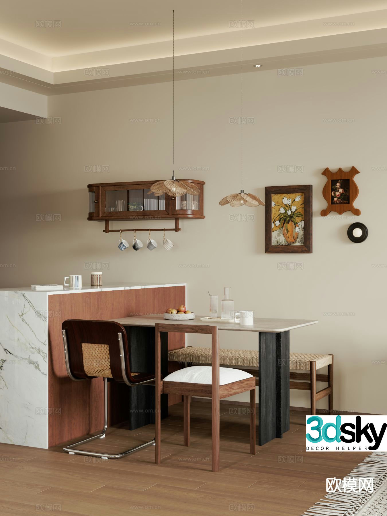 Medieval style restaurant 3d model