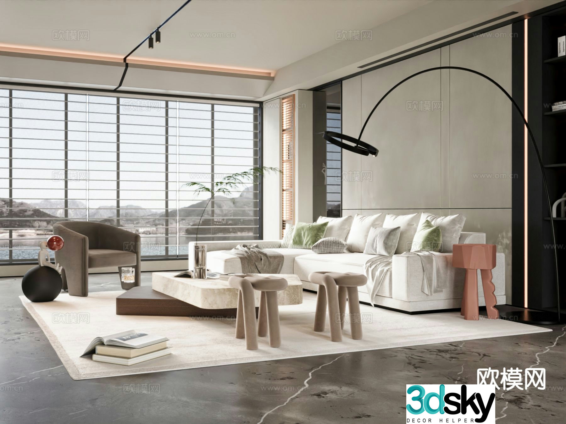 Modern living room 3d model
