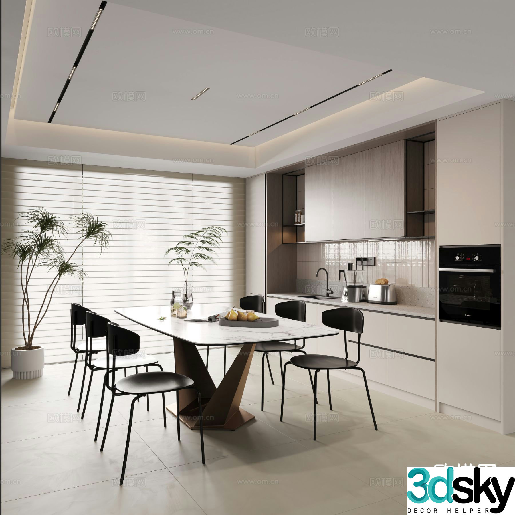 Modern restaurant 3d model