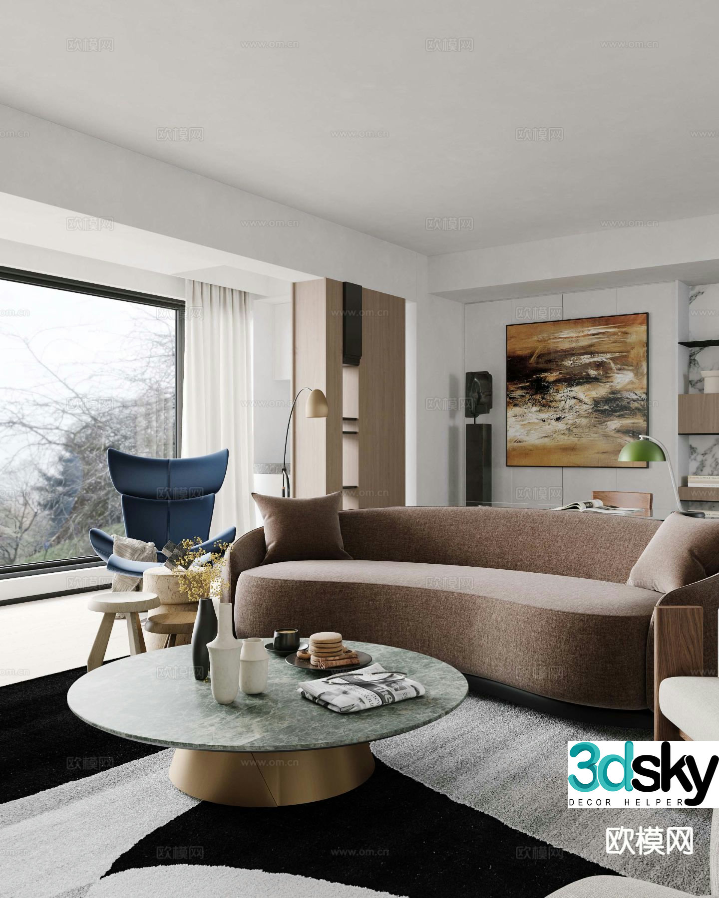 Modern sectional sofa 3d model