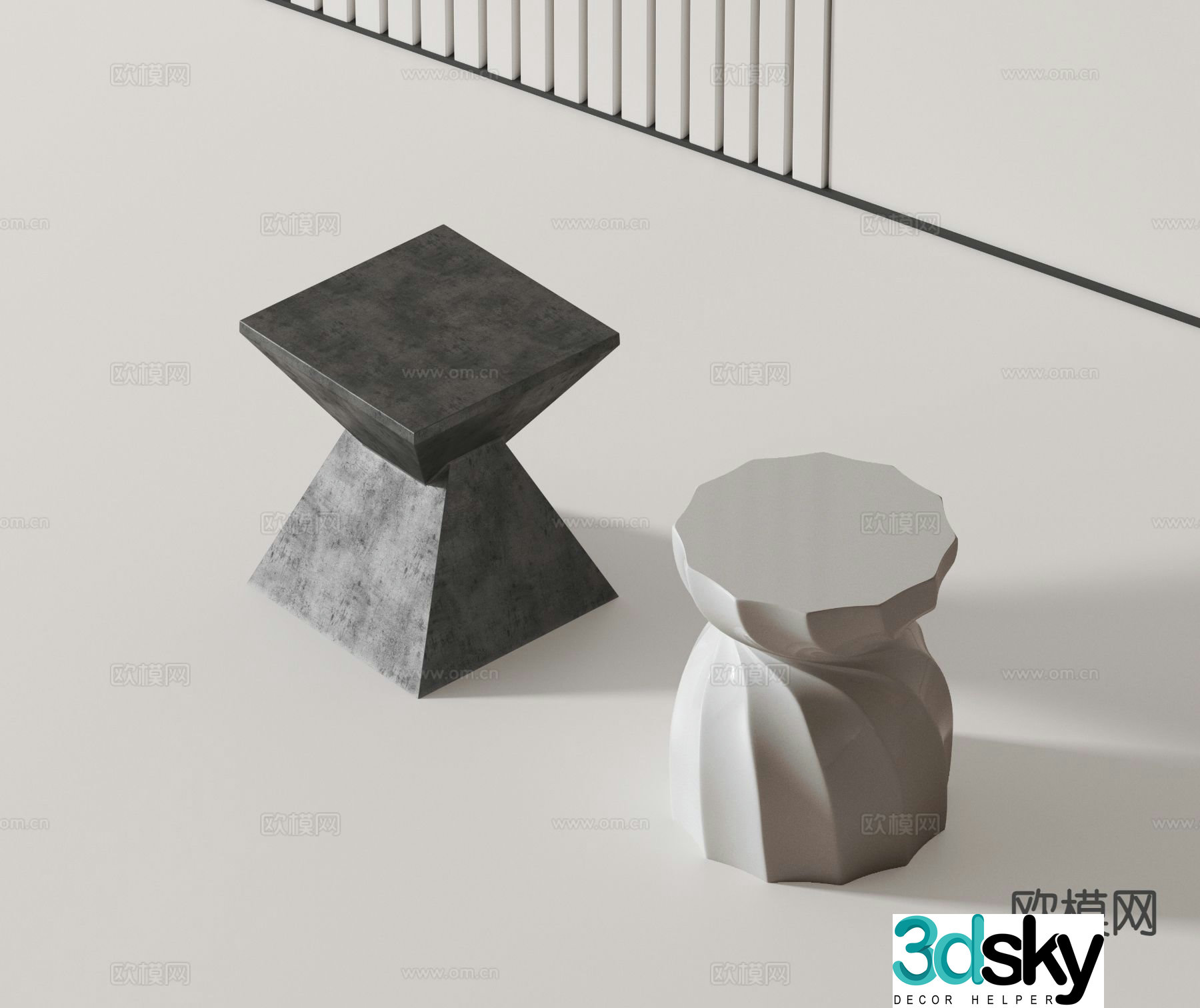Modern side table corner table 3d model