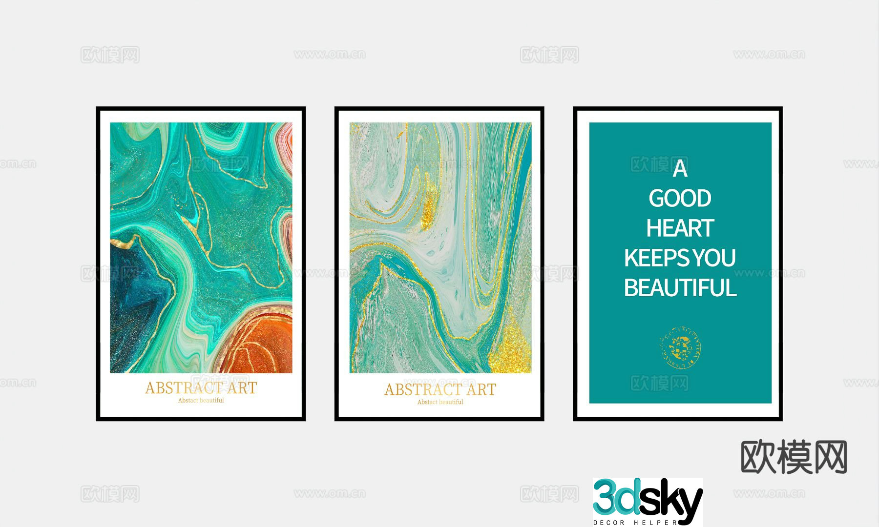 Light luxury combination painting decorative painting 3d model