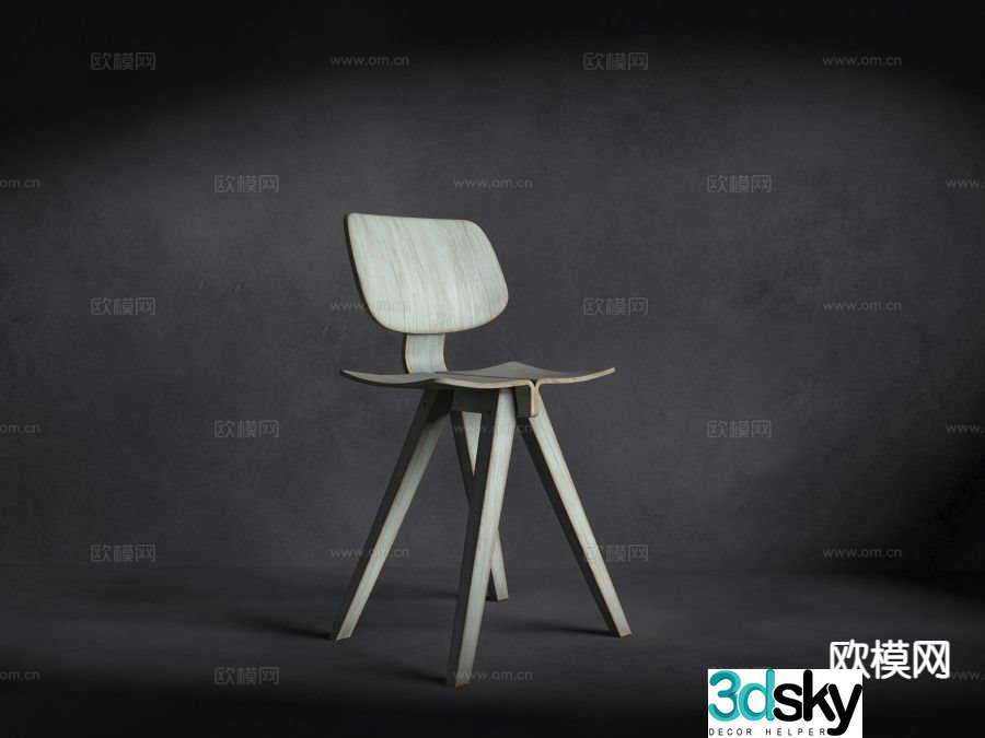 Dining chair single chair chair leisure chair tea chair 3d model
