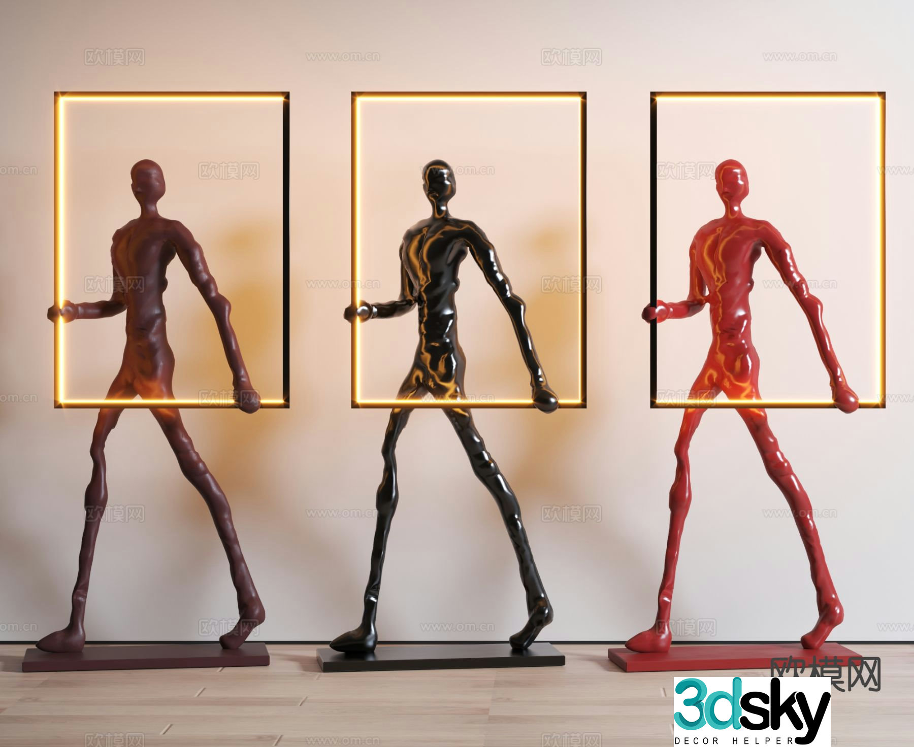 Modern sculpture lamp figure floor lamp 3d model