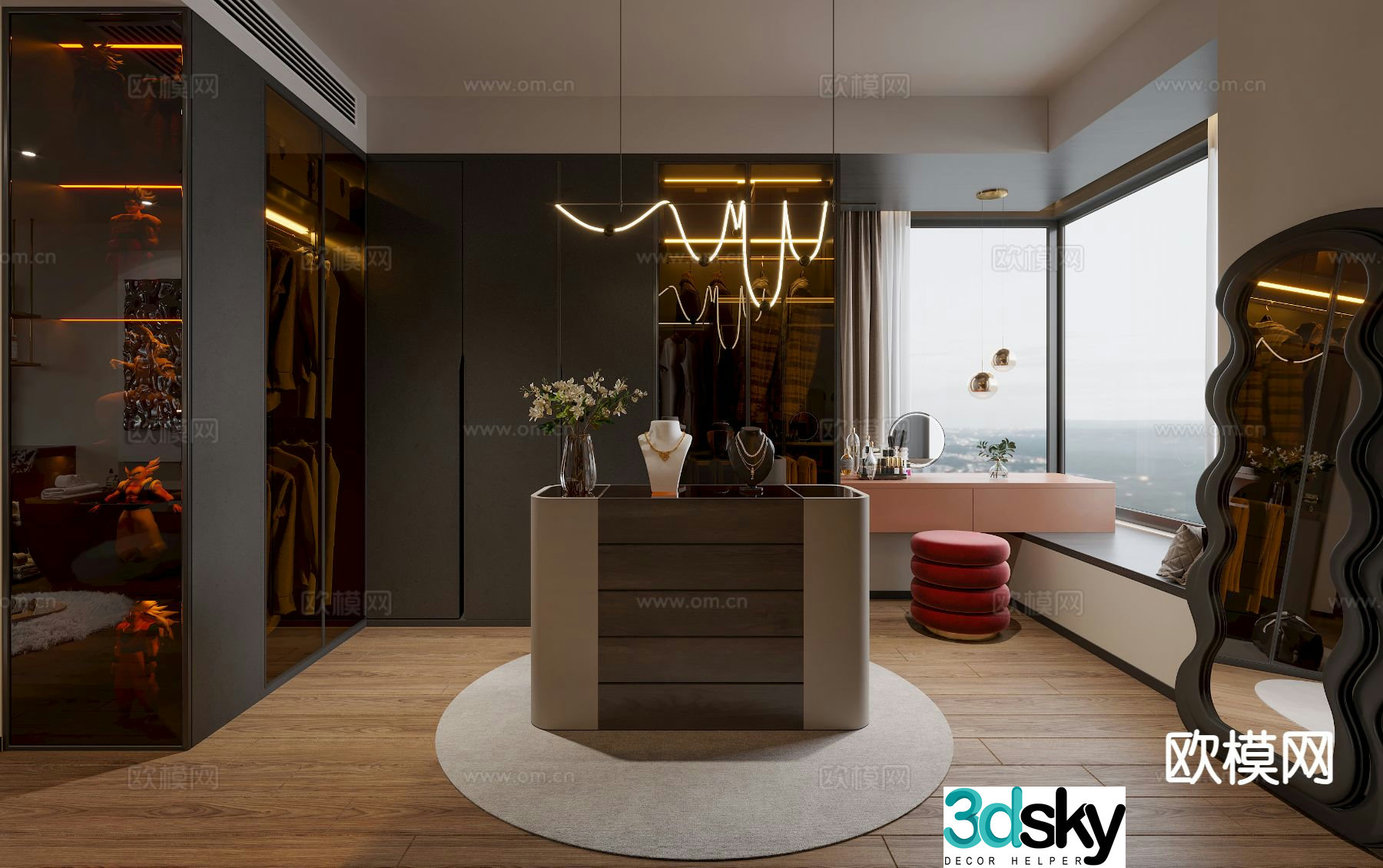Modern cloakroom 3d model