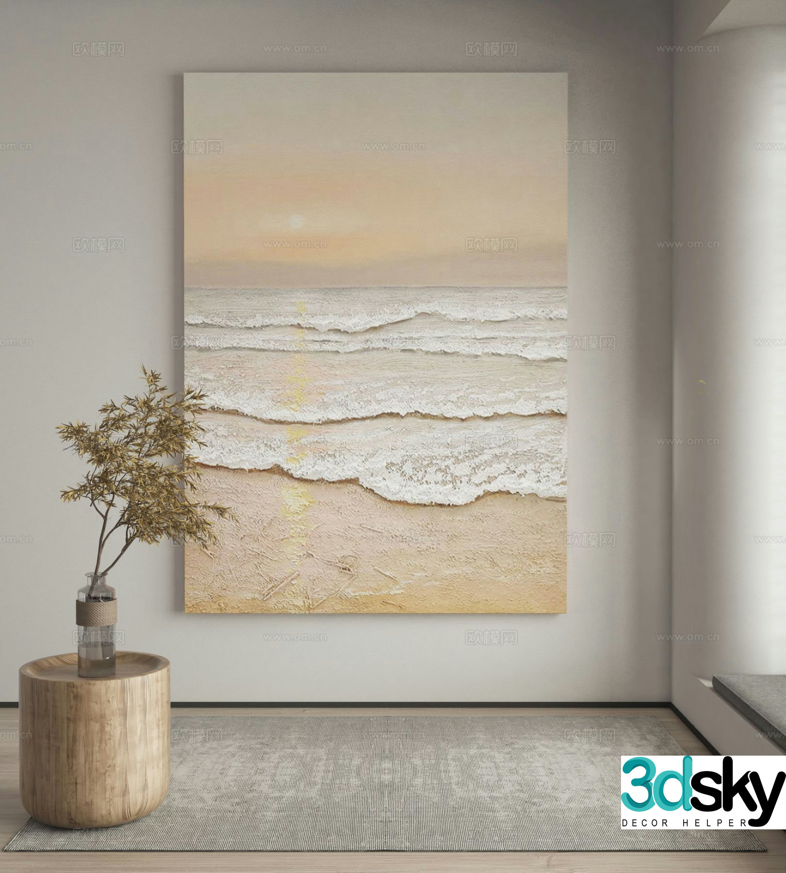 Modern landscape painting decorative painting 3d model