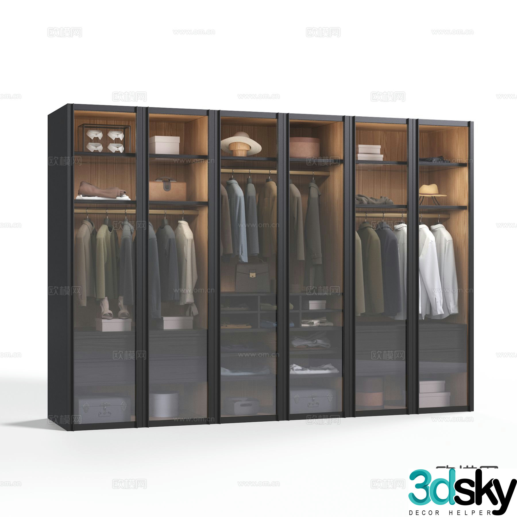 Italian glass wardrobe 3d model