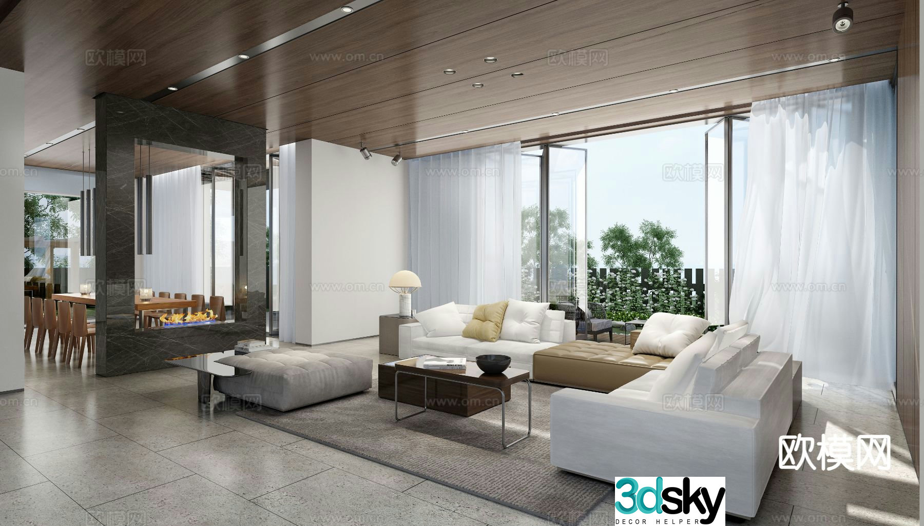 Modern living room 3d model