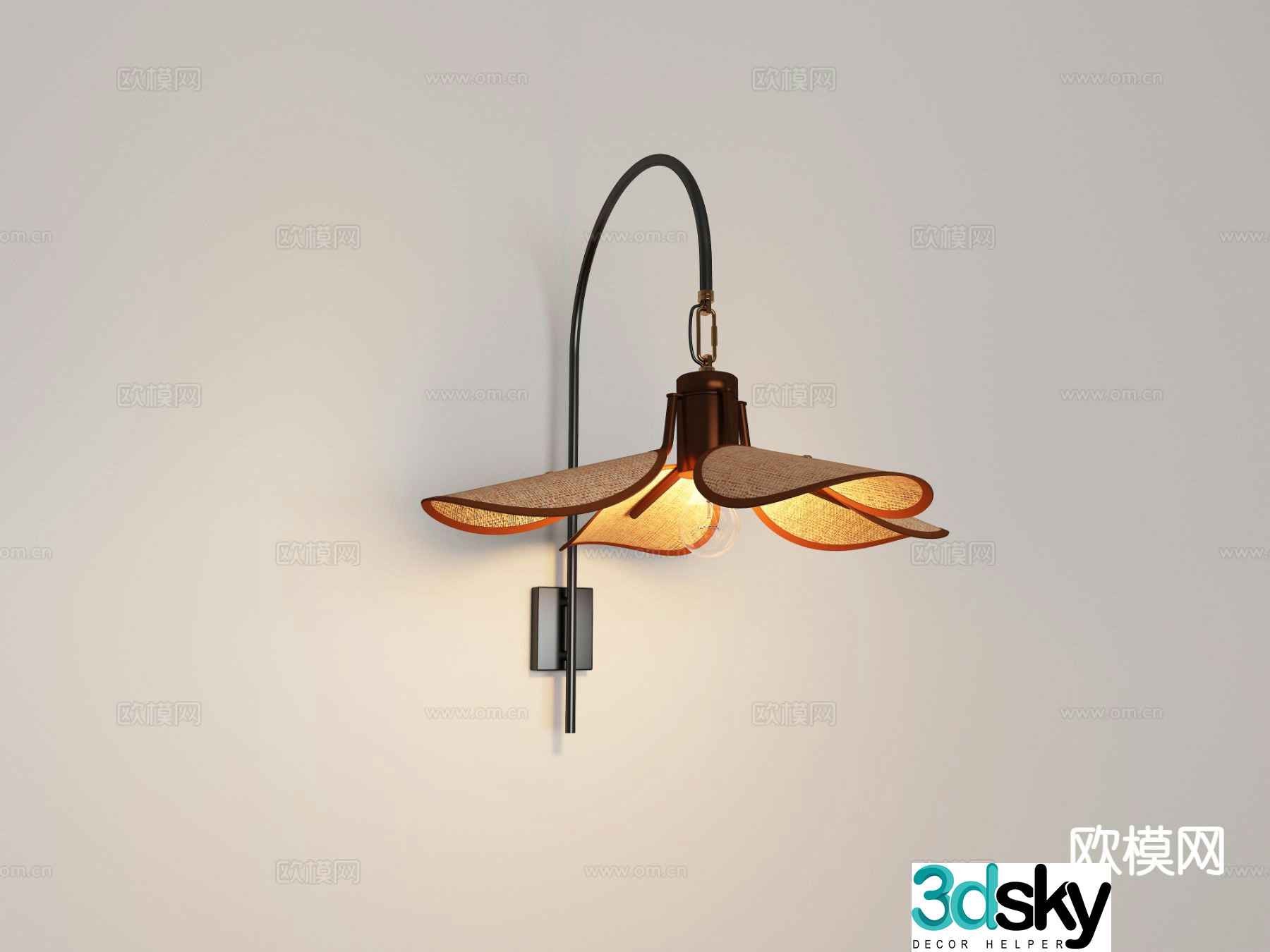 Medieval style wall lamp 3d model