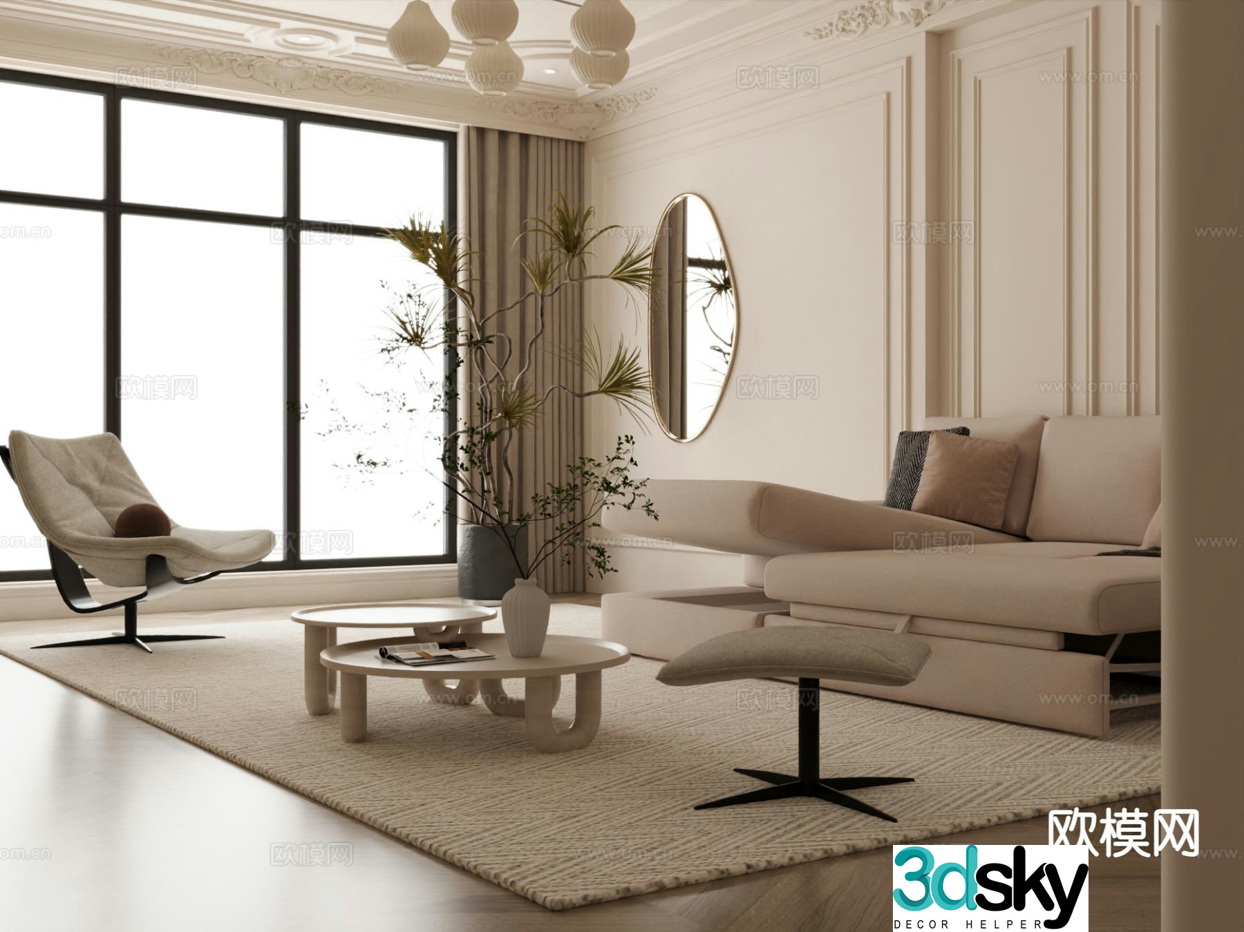 French living room 3d model