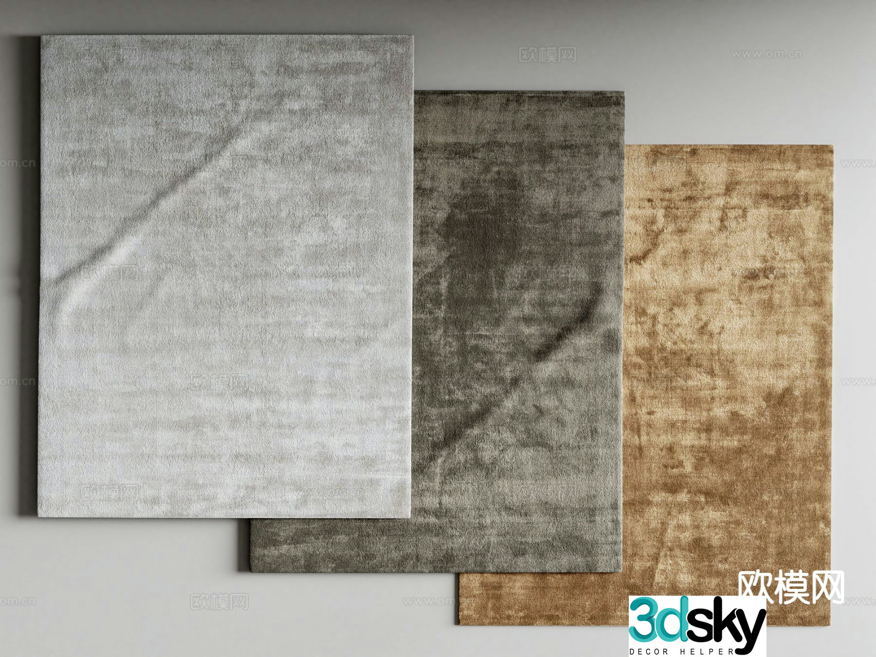 Wabi-sabi style carpet tie-dye carpet 3d model