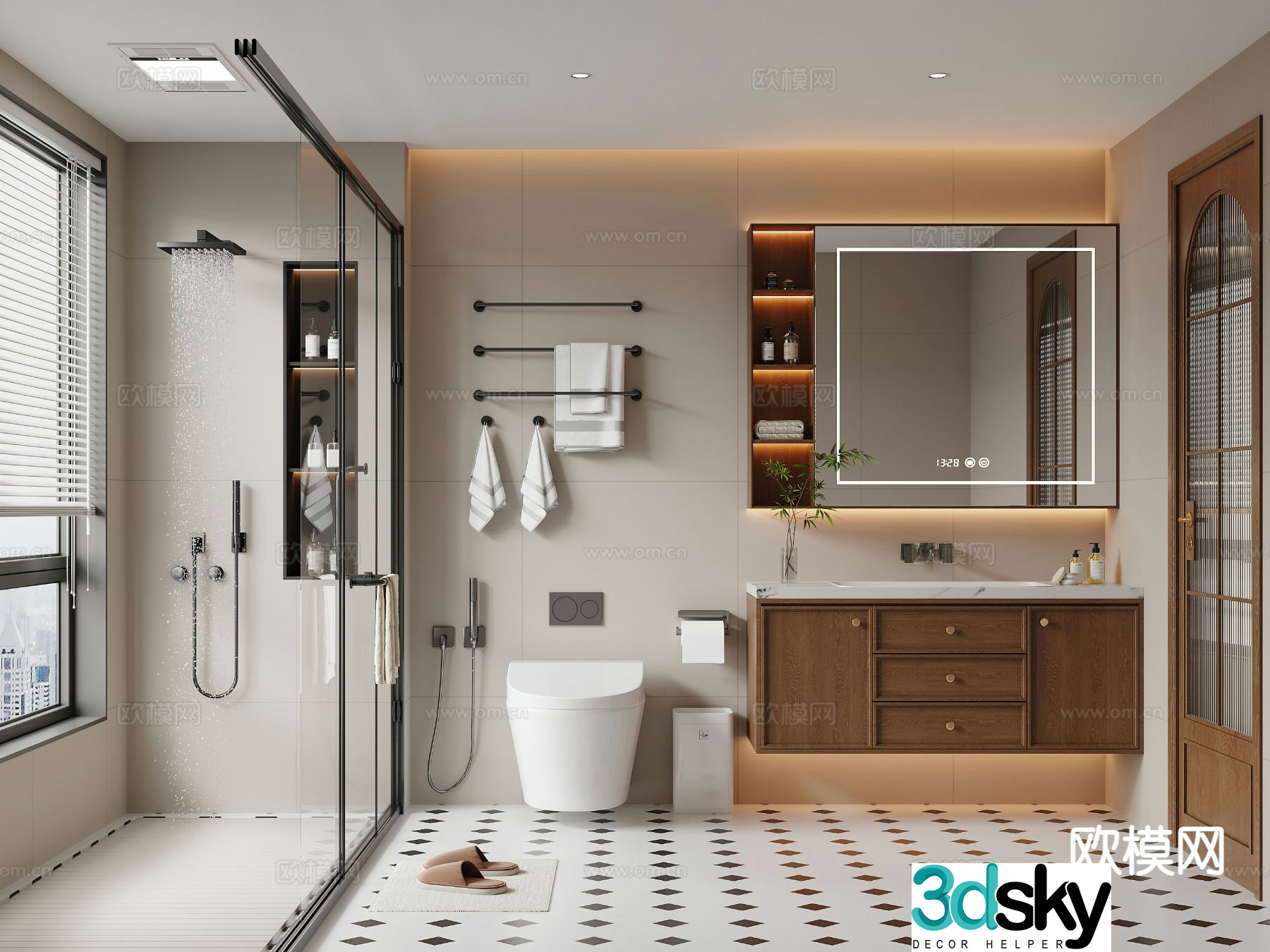 Medieval style bathroom bathroom 3d model