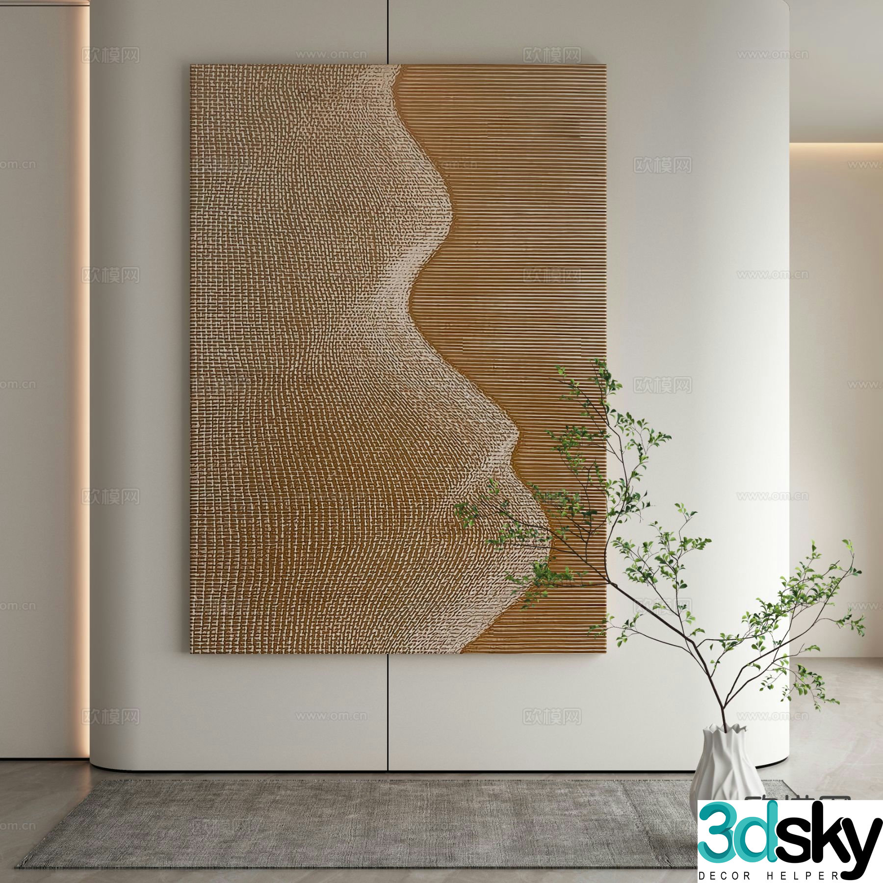 Modern decorative painting texture painting abstract painting 3d model