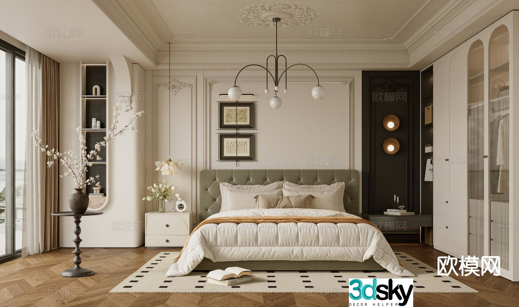 French bedroom master bedroom 3d model