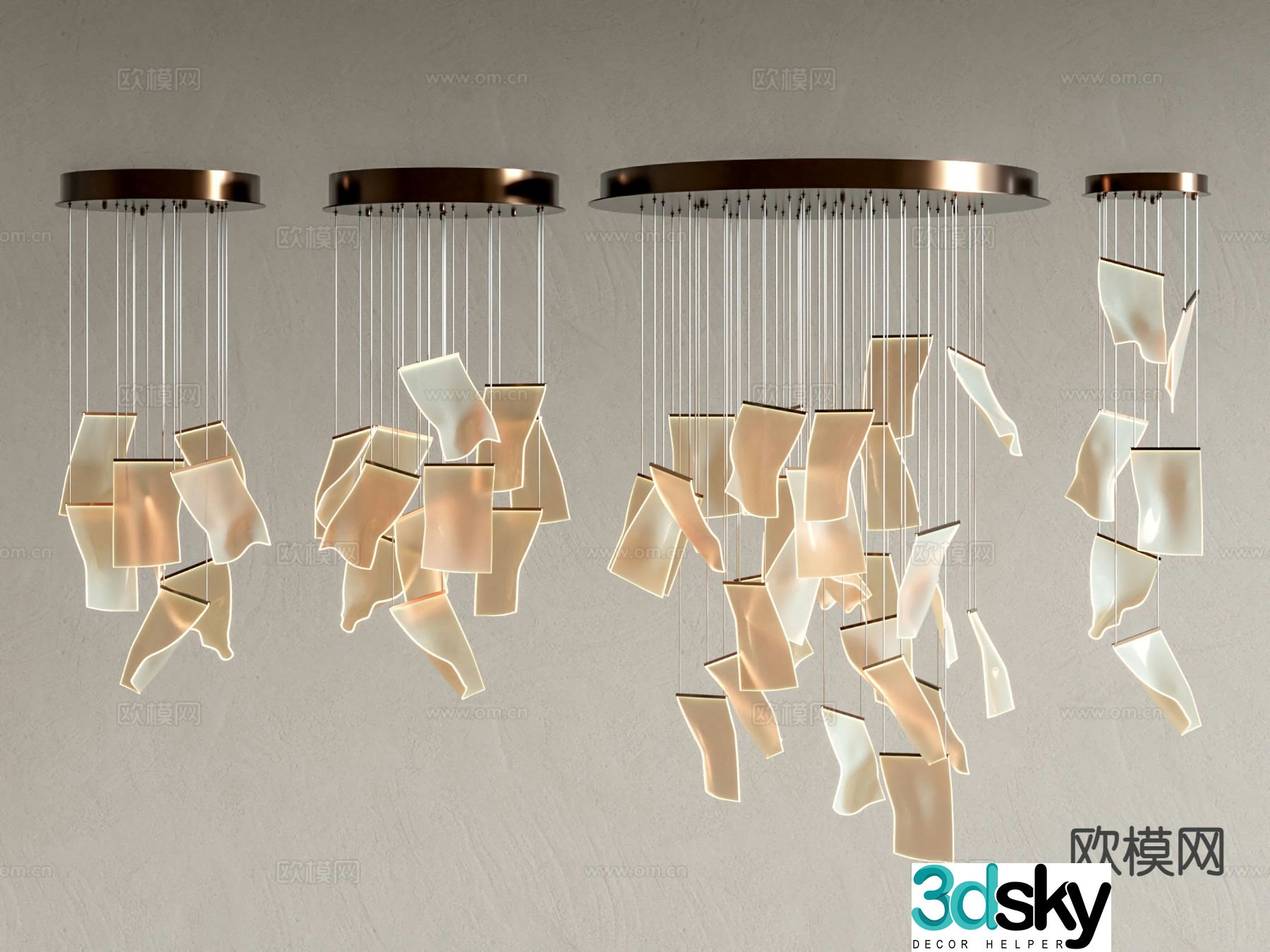Miran Italian decorative lamp art chandelier 3d model