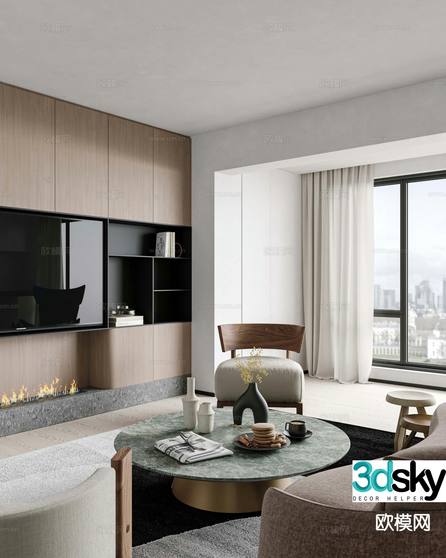 Modern living room 3d model