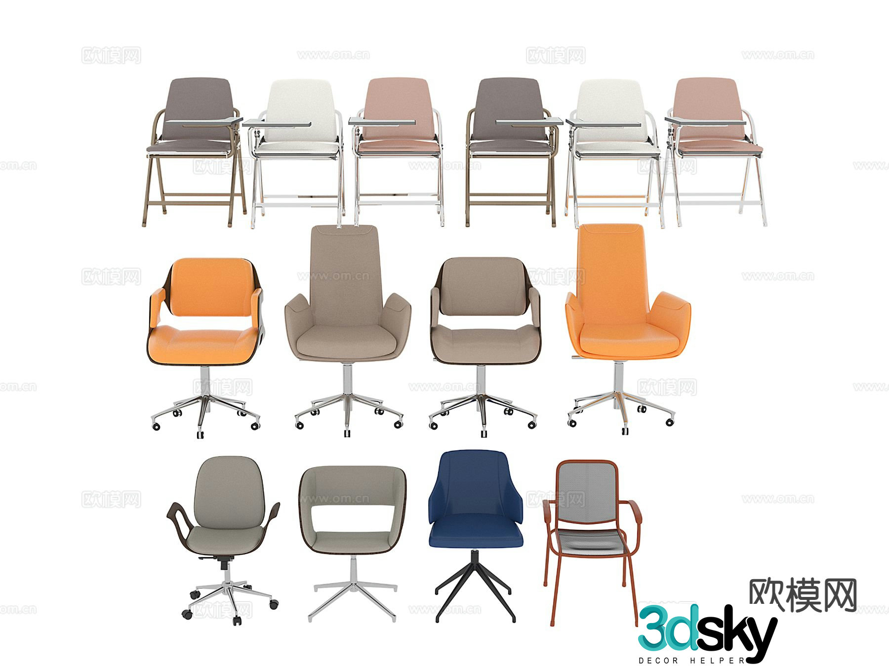 Office chair staff chair 3d model
