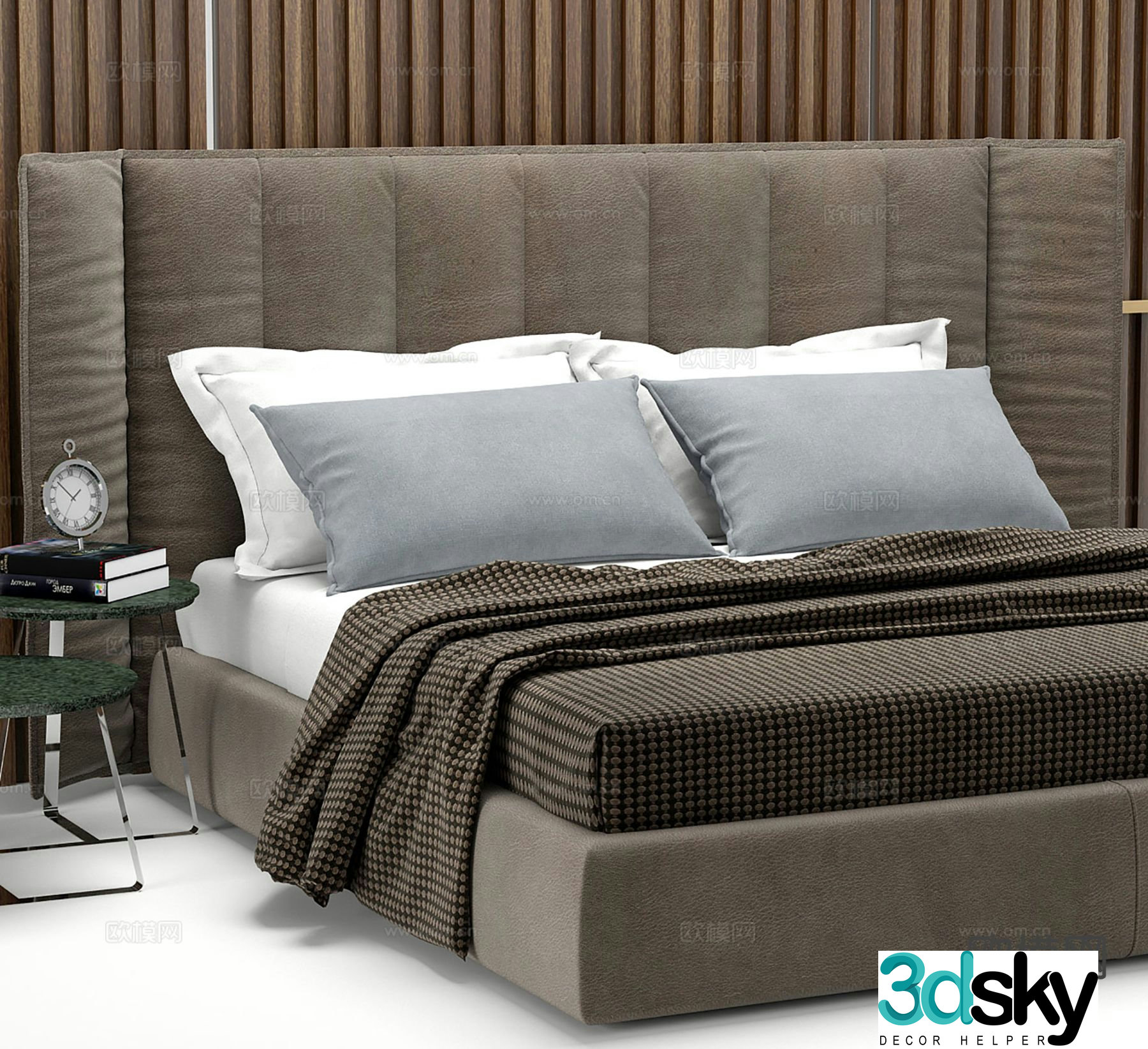 Modern double bed 3d model