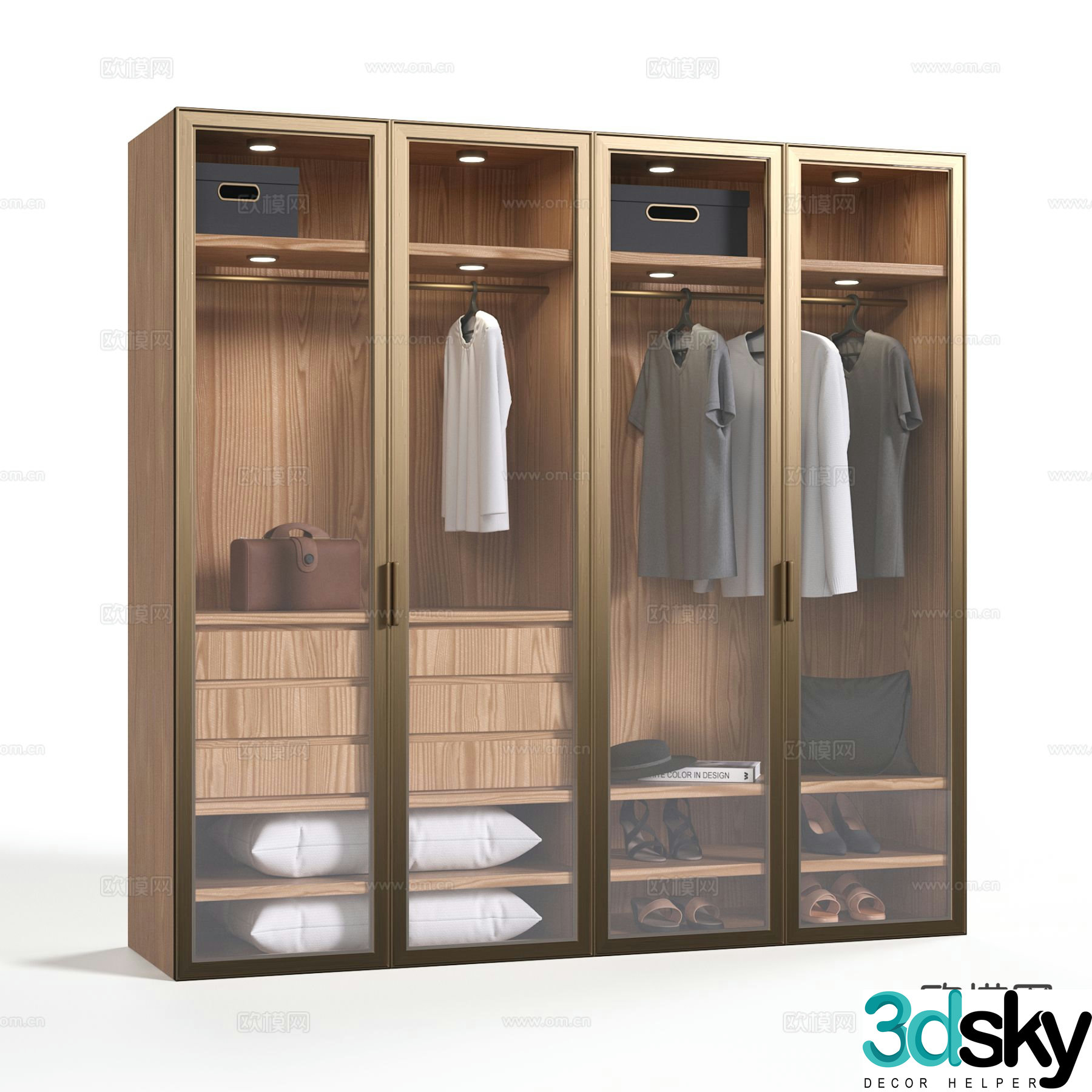 Italian glass wardrobe 3d model