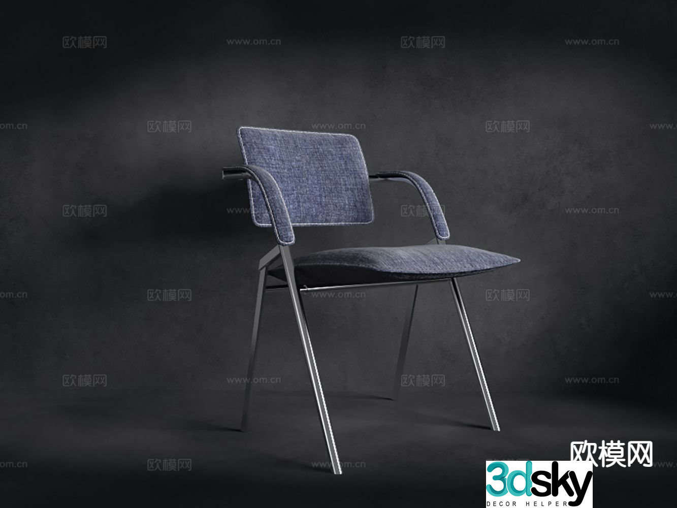 Modern shared chair office chair single chair chair 3d model